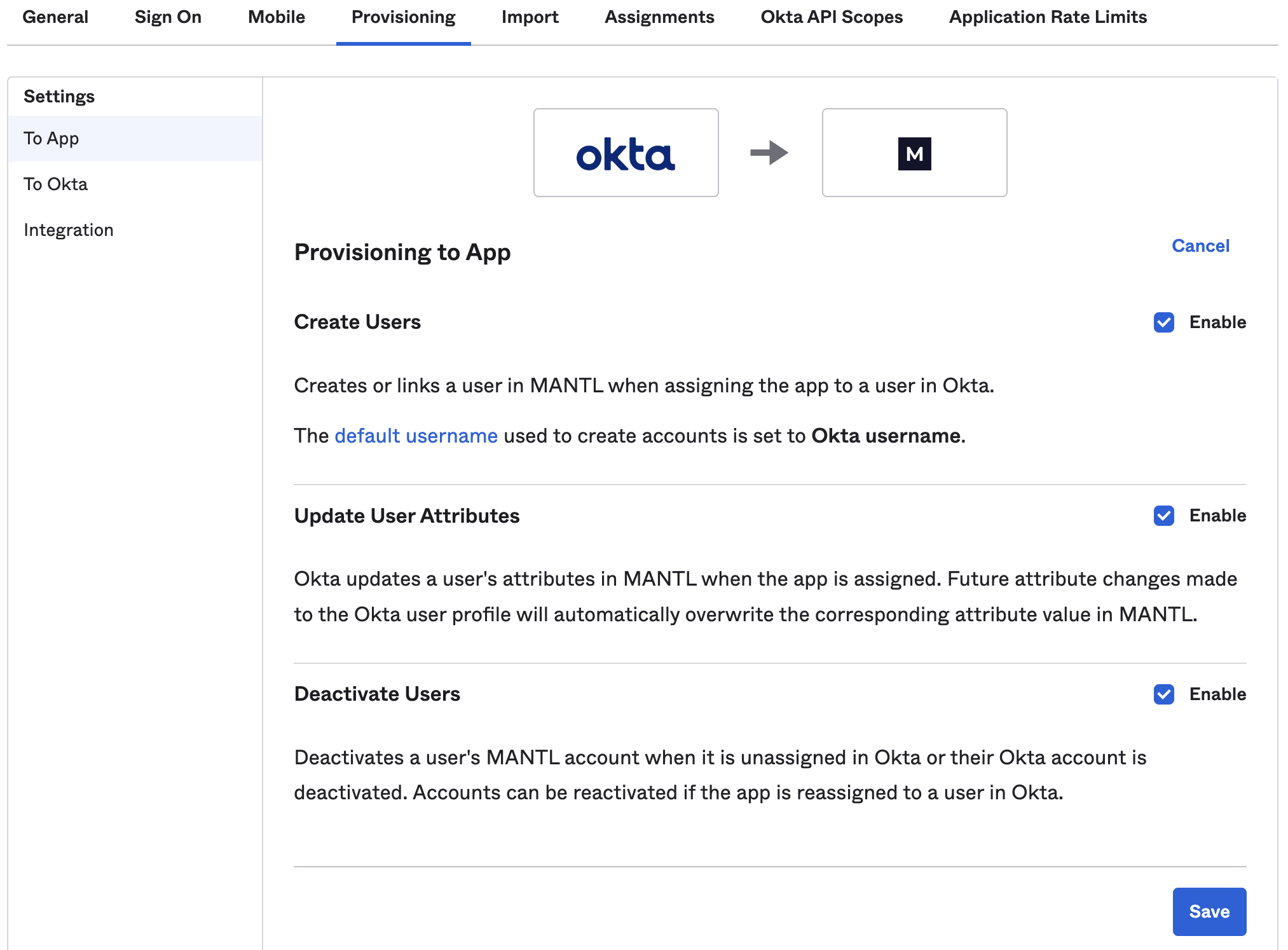 Okta User Provisioning – Support Center